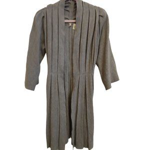 Moth Anthropologie Grey Pleated 3/4 Flare Sleeve Belted Cardigan Small